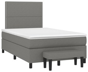 ΚΡΕΒΑΤΙ BOXSPRING ΜΕ ΣΤΡΩΜΑ ΣΚΟΥΡΟ ΓΚΡΙ 120X200 ΕΚ. ΥΦΑΣΜΑΤΙΝΟ 3136502