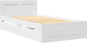 vidaXL Σκελετός Κρεβατιού με Κεφαλάρι Χωρίς Στρώμα Λευκό 100x200 εκ.