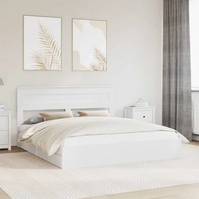 vidaXL Κρεβάτι Αποθήκης Λευκό 180 x 200 cm Επεξεργασμένο ξύλο