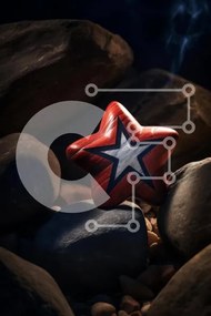 Σετ των 2 Intra Συλλεκτικό Ξύλινο Παζλ Plywood 4mm - Κόκκινος βράχος σε σχήμα αστεριού Σε Ξύλινο Κουτί - Διαστάσεις: 10x10 cm – 25 κομμάτια