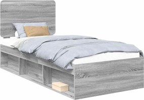 vidaXL Σκελετός Κρεβατιού Γκρι Sonoma 100 x 200 cm