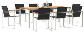 vidaXL Σετ Τραπεζιού Κήπου 7 Τεμαχίων  Μασίφ Ξύλο Teak