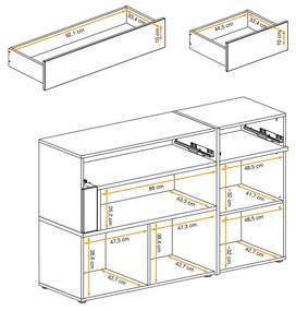 Mixed Μπουφές Λευκός 150x90x45