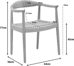Καρέκλα - Πολυθρόνα Juvan φυσικό rubberwood 64x53x77εκ 64x53x77 εκ.