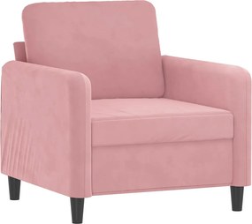 vidaXL Πολυθρόνα Ροζ 60 εκ. Βελούδινη με Υποπόδιο