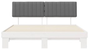 vidaXL Σκελετός Κρεβατιού με Επενδεδυμένο Κεφαλάρι Ανοιχτό γκρι