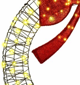 vidaXL Στεφάνι με 150 LED Θερμό λευκό 121 x 121 x 10 εκ Ρατάν