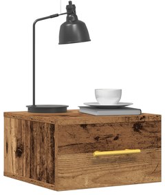 vidaXL Κομοδίνο Τοίχου Παλιό Ξύλο 35x35x20 εκ.