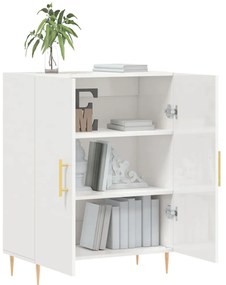 vidaXL Ντουλάπι Γυαλιστερό Λευκό 69,5x34x90 εκ. Επεξεργασμένο Ξύλο