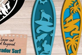 Intra απο ξύλο plywood 3mm-4mm πάχος 3D Layered , Surf Wall Art, Λαμπραντόρ Δίασταση 40x40 cm INTRAFABR-91400265