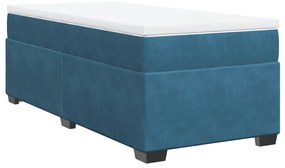 vidaXL Κρεβάτι Boxspring με Στρώμα Σκούρο Μπλε 80 x 200 εκ. Βελούδινο