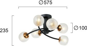 Πλαφονιέρα Viokef Ifigenia 6φωτη