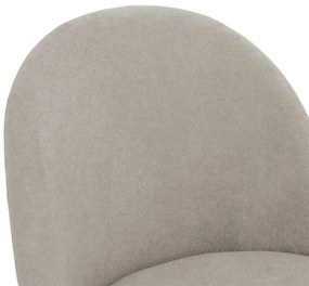 Καρέκλα Graceful pakoworld ύφασμα μπουκλέ ανοιχτό γκρι-πόδι μαύρο - Ύφασμα - 093-000019