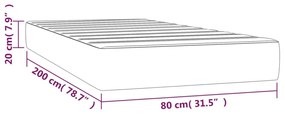 vidaXL Στρώμα με Pocket Springs Σκούρο Μπλε 80x200x20 εκ. Βελούδινο