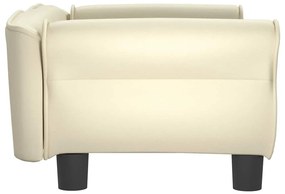 vidaXL Κρεβάτι Σκύλου Κρεμ 70 x 45 x 30 εκ. από Συνθετικό Δέρμα