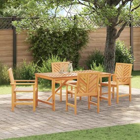 vidaXL Σέτ φαγητού για κήπο 5 pcs Καφέ 150 x 90 x 74 cm