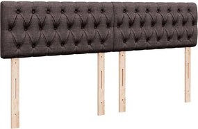 vidaXL Κρεβάτι Boxspring με Στρώμα Σκούρο Καφέ 200x200 εκ. Υφασμάτινο