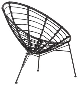 ΠΟΛΥΘΡΟΝΑ ΤΥΠΟΥ ΦΩΛΙΑ ΜΕΤΑΛΛΙΚΗ ALLEGRA HM5458.12 ΜΕ WICKER-ΜΑΥΡΟ 73x78x88Υεκ.