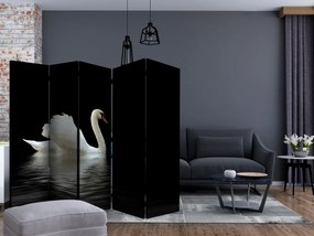 Διαχωριστικό με 5 τμήματα - swan (black and white) II [Room Dividers]