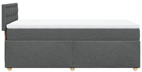 vidaXL Κρεβάτι Boxspring με Στρώμα Σκούρο Γκρι 90x190 εκ. Υφασμάτινο