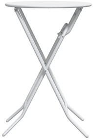 vidaXL Πτυσσόμενο Τραπέζι Κήπου Λευκό Ø50x72 cm Ατσάλι