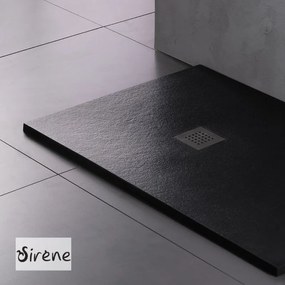 Sirene Slate 16080 Black Matt Cast Marble Ντουζιέρα 160 x 80 cm