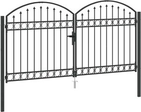 vidaXL Πύλη Φράχτη ASSEN 301 x 200 εκ. Ατσάλι Γκρι Κλειδώσιμο
