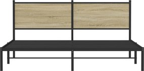 vidaXL Σκελετός Κρεβ. Χωρίς Στρώμα Sonoma Δρυς 160x200 εκ. Μεταλλικό