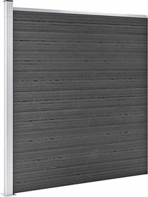 vidaXL Σετ Πάνελ Περίφραξης Μαύρο 1138 x (105-186) εκ. από WPC