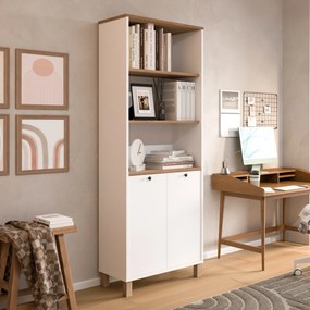 Βιβλιοθήκη ArteLibre BRAGI Λευκό/Φυσικό Μοριοσανίδα 69.5x32x180cm
