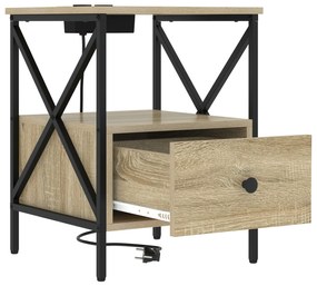 vidaXL Κομοδίνο Sonoma Δρυς 41.5 x 40.5 x 55 εκ. Επεξεργασμένο ξύλο