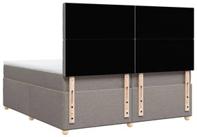 vidaXL Κρεβάτι Boxspring με Στρώμα Taupe 200x200 εκ. Υφασμάτινο