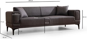 3-Seat Sofa-Bed Horizon - Dark Grey Dark Grey