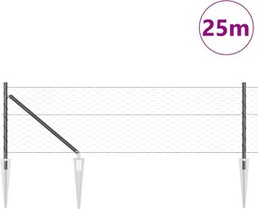 vidaXL Εξαγωνική Φράχτη με Στύλο 25 x 0,6 μ PVC-Επικαλυμμένο Ατσάλι
