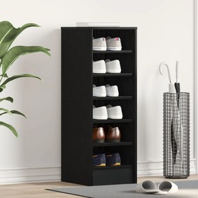 vidaXL Παπουτσοθήκη Μαύρη Δρυς 31,5x35x90 εκ. Κατασκευασμένη από Ξύλο