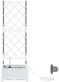 vidaXL Ζαρντινιέρες κήπου Λευκό 40 x 40 x 126 cm Ατσάλι
