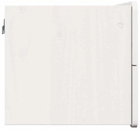 vidaXL Κομοδίνο με συρτάρι Λευκό 39 x 34 x 33 εκ. Μασίφ ξύλο πεύκου