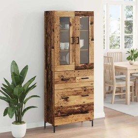 vidaXL Highboard με συρτάρι 2 pcs Παλιό ξύλο Επεξεργασμένο ξύλο