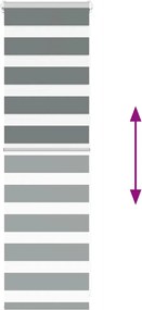 vidaXL Ζέβρα τυφλή Σκούρο Γκρι Πλάτος υφάσματος 45,9 εκ. Πολυεστέρας