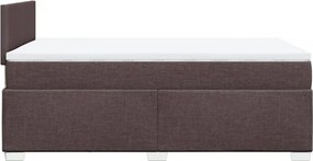 vidaXL Κρεβάτι Boxspring με Στρώμα Σκούρο Καφέ 120x190 εκ Υφασμάτινο