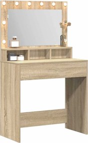 vidaXL Τραπέζι περιποίησης με ράφι Δρύς Sonoma 75,5 x 41 x 135 εκ.