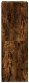 vidaXL Ντουλάπι Καπνιστή Δρυς 35x37x109 εκ. με Γυάλινες Πόρτες