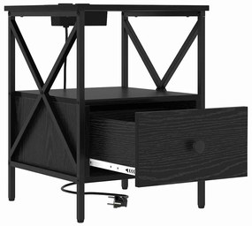 vidaXL Κομοδίνο Μαύρη δρυς 41.5 x 40.5 x 55 εκ. Επεξεργασμένο ξύλο