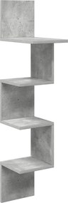 vidaXL Ράφι Τοίχου Γκρι Σκυροδέματος 32 x 21 x 107 cm