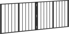 vidaXL Πόρτα Σκύλου 2 pcs Μαύρο 80 x 60 cm Επικαλυμμένος Χάλυβας