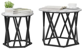 vidaXL Σετ με Nesting Τραπεζάκια 2 τμχ Γκρι Σονομά