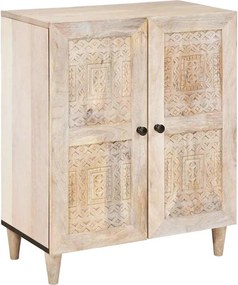 vidaXL Πλαϊνό γραφείο Λευκό 60 x 33 x 75 cm Μασίφ ξύλο μάνγκο