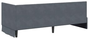 vidaXL Κρεβάτι Γωνίας με κεφαλάρι Σκούρο γκρι 80 x 200 cm Βελούδο