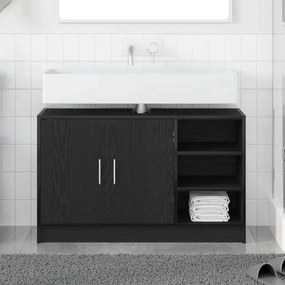 vidaXL Ντουλάπι Μπάνιου Μαύρη Οξυά 90 x 29 x 55 εκ. Επεξεργασμένο ξύλο