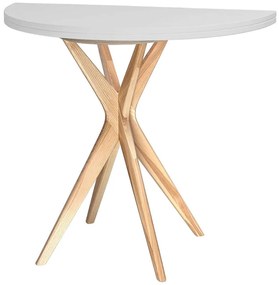 Τραπέζι Επεκτεινόμενο Jubi JUBITEXHR8 Φ90x75cm Natural-Pearl Grey Mdf, Wood